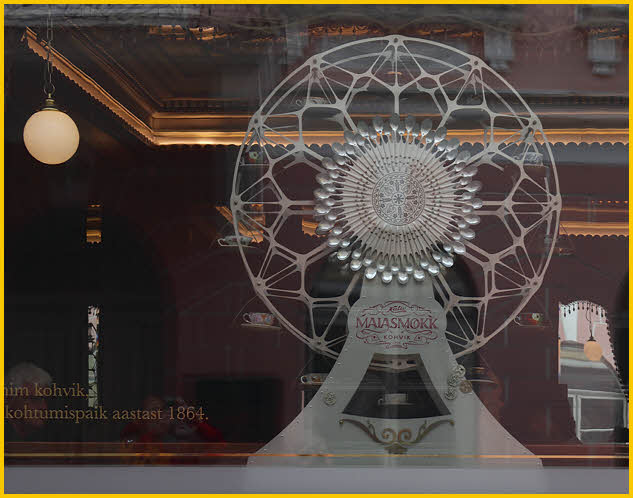 Ferris Wheel in Window<BR>of Maiasmokk Cafe